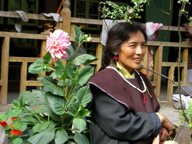 Woman at Lama Ling Monastery.